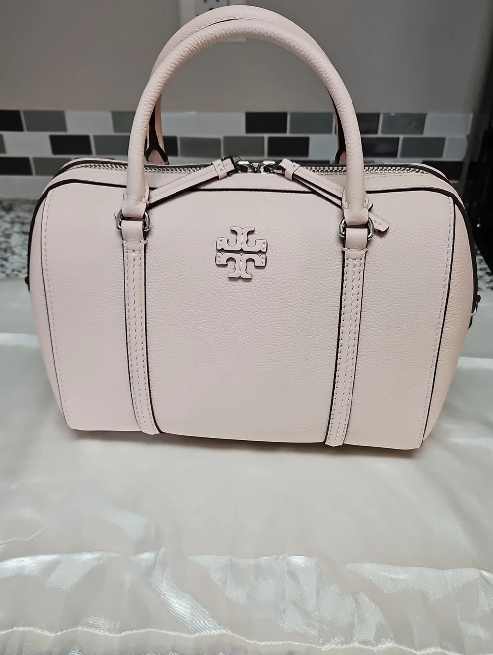 TORY BURCH THEA SATCHEL, SOFT PINK